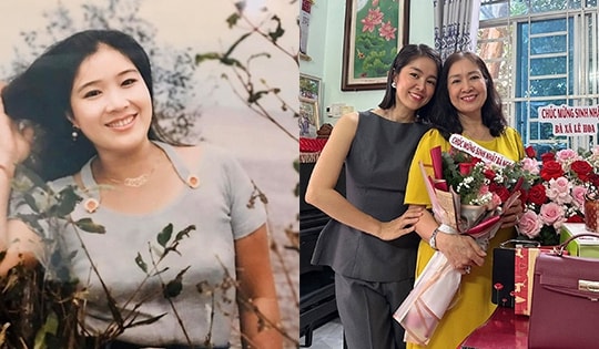 Mẹ ruột quê Trà Vinh của Lê Phương có sắc vóc trẻ đẹp ở tuổi hưu, luôn là hậu phương cho con cháu