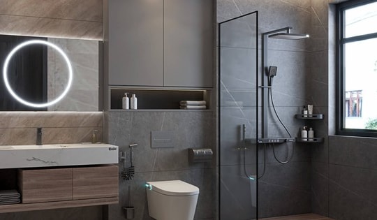 Cách thiết kế vách ngăn cho nhà vệ sinh nhỏ hẹp mang tính thẩm mỹ và tiện ích sử dụng