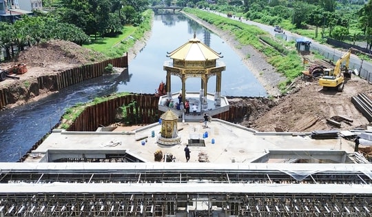 Kiến trúc lạ mắt của đập tràn giữ nước đầu tiên trên sông Tô Lịch