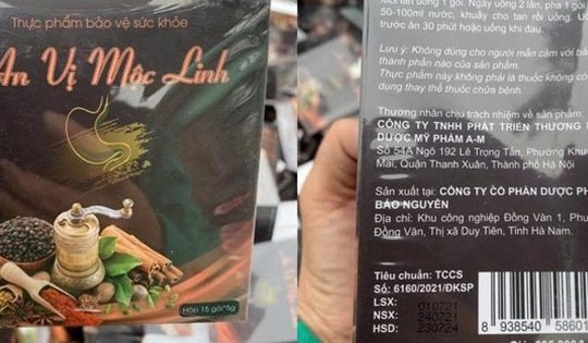 Bộ Y tế cảnh báo người tiêu dùng không sử dụng sản phẩm bảo vệ sức khỏe An vị Mộc Linh