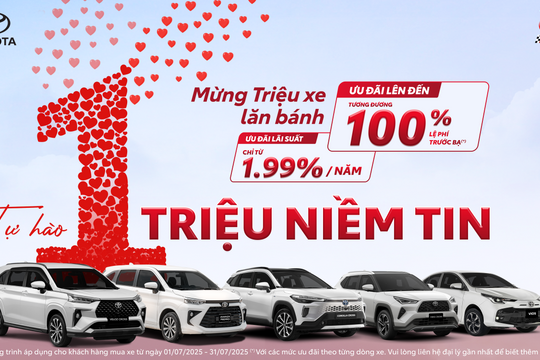Doanh số tăng trưởng, Toyota duy trì ưu đãi lên đến 100% lệ phí trước bạ