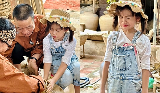 Nhạc sĩ Nguyễn Vĩnh Tiến đưa con gái trải nghiệm làng gốm