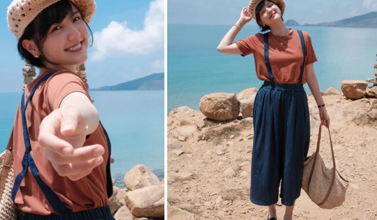 Hải Tú đi biển không mặc bikini vẫn gây sốt