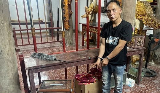 Bắt giữ gã đàn ông chuyên trộm cắp tiền công đức tại đình, chùa ở Phú Thọ