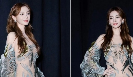 Trở lại Tuần lễ thời trang cao cấp Paris, Angelababy chọn diện đầm kiểu dáng độc đáo