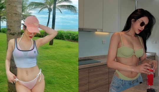 Thời trang đi biển 'gây sốt' của bà mẹ 2 con Diệp Lâm Anh