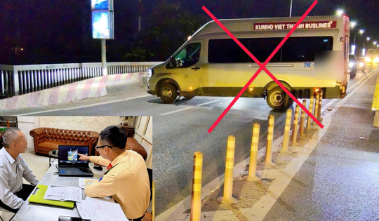 Chặn cả dòng xe để quay đầu trên cầu Thăng Long, tài xế xe khách bị xử lý