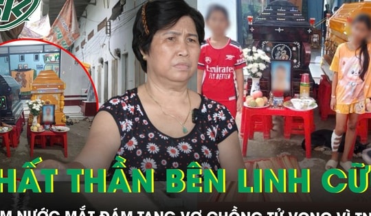 Đẫm nước mắt đám tang của đôi vợ chồng tử vong khi đưa con đi khám, 2 con gái thất thần bên linh cữu