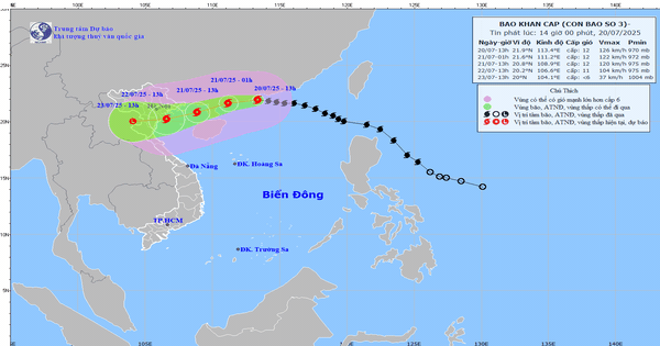 Bão số 3 giật cấp 15, chỉ còn cách Quảng Ninh - Hải Phòng 630km