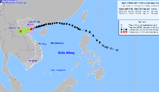 Bão số 3 sẽ suy yếu thành áp thấp nhiệt đới vào ngày mai, mưa dông vẫn duy trì