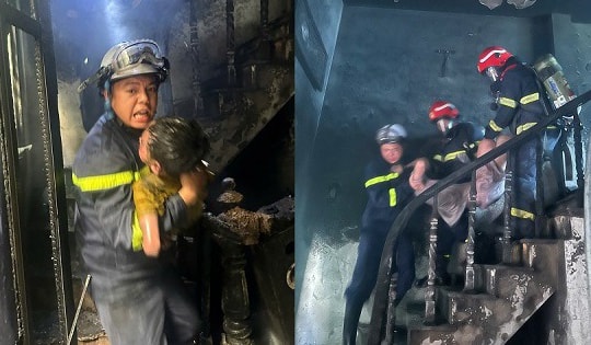 Hà Nội: Giải cứu 3 người mắc kẹt trong vụ cháy nhà ở phường Bồ Đề