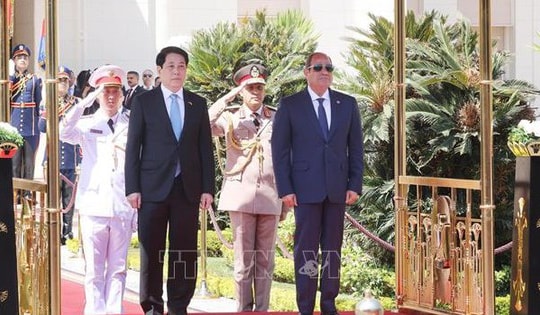 Lễ đón Chủ tịch nước Lương Cường thăm cấp Nhà nước Cộng hòa Arab Ai Cập