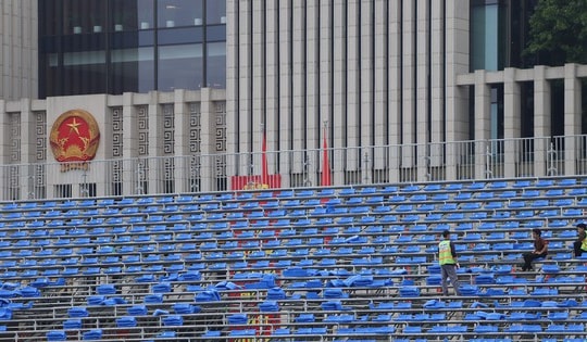 Khán đài 30.000 chỗ ngồi tại Quảng trường Ba Đình đang gấp rút hoàn thiện, chuẩn bị cho đại lễ 2/9