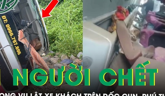 Lật xe khách trên dốc Cun ‘tử thần’ ở Phú Thọ khiến 1 người chết, 1 người bị thương