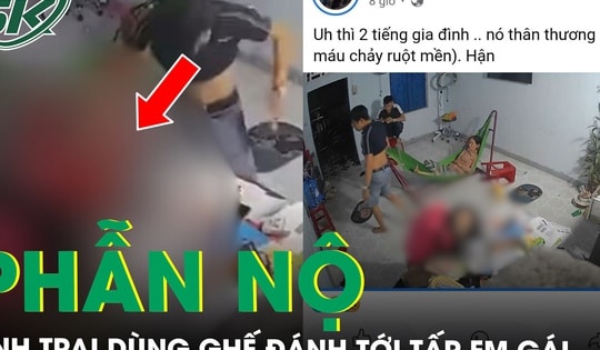Em gái đăng clip bị anh trai dùng ghế đánh liên tiếp vào đầu