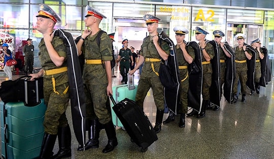 Đoàn quân nhân Nga đến Hà Nội tham gia diễu binh, diễu hành kỷ niệm Quốc khánh 2/9