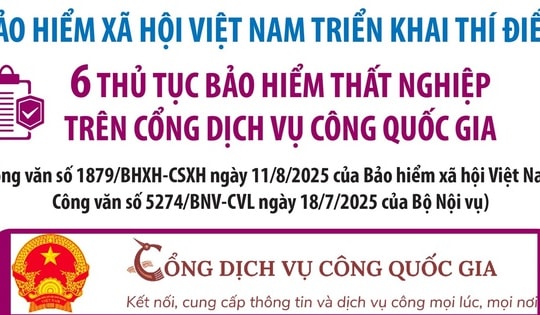 Bảo hiểm xã hội Việt Nam triển khai thí điểm 6 thủ tục bảo hiểm thất nghiệp trên Cổng Dịch vụ công quốc gia