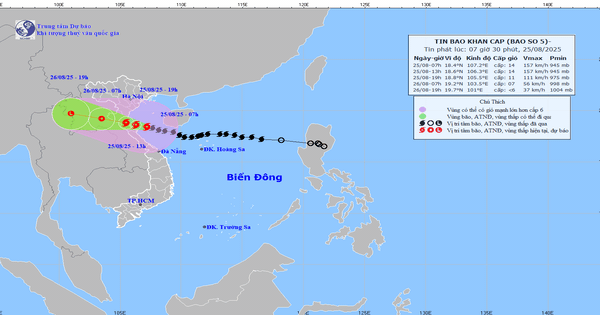 Bão số 5 sẽ đổ bộ đất liền Trung Bộ trong chiều nay