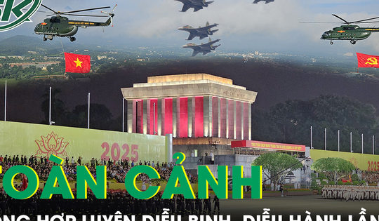 Toàn cảnh tổng hợp luyện lần 2 cùng Su-30MK2 và trực thăng kéo cờ tại Quảng trường Ba Đình