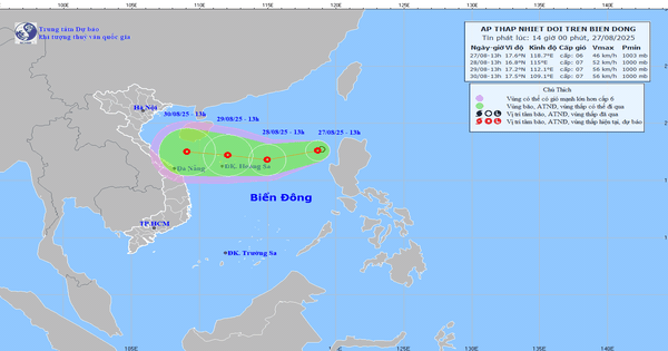Áp thấp nhiệt đới mạnh lên, cảnh báo rủi ro thiên tai cấp 3 trên Biển Đông