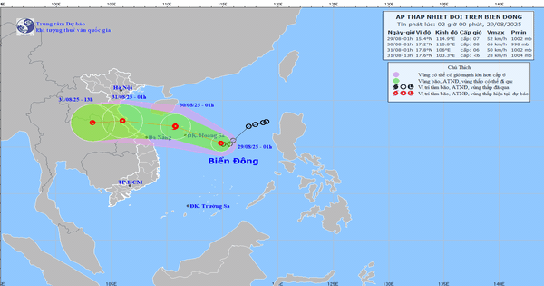 Áp thấp nhiệt đới tiến thẳng đất liền Trung Bộ