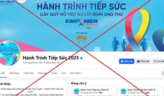 Giả mạo fanpage giải chạy ‘Hành trình Tiếp sức' hỗ trợ bệnh nhân ung thư