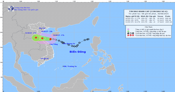 Biển Đông đón bão số 6, mưa dông dài ngày