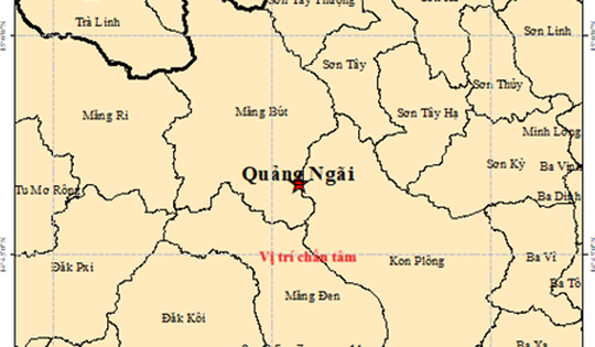 Lại xảy ra động đất 3.1 độ ở Măng Đen, tỉnh Quảng Ngãi