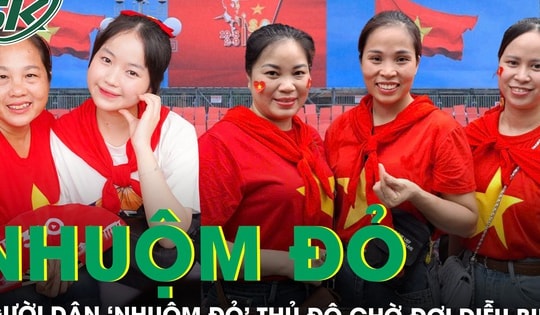 Người dân nô nức ra đường, ‘nhuộm đỏ’ các cung đường Thủ đô trước thềm Đại lễ A80
