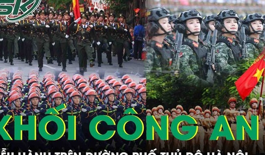 Chiêm ngưỡng các khối Công an diễu hành trên đường phố Hà Nội