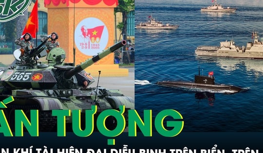 Ấn tượng dàn khí tài hiện đại diễu binh trên biển, trên bộ trong ngày kỷ niệm 80 năm Quốc khánh
