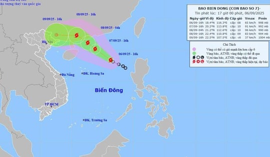 Áp thấp nhiệt đới đã mạnh lên thành bão số 7
