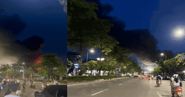 Cháy lớn tại Việt Hưng (Hà Nội): khói đen cuồn cuộn, lửa bao trùm khu xưởng