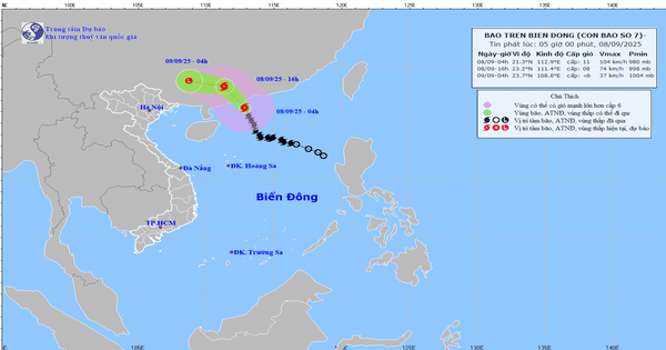 Bão số 7 sắp đi vào đất liền Trung Quốc, từ chiều mai miền Bắc mưa lớn