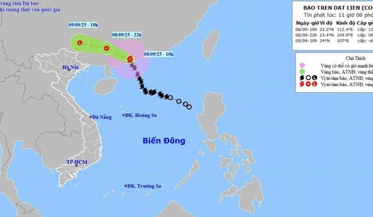 Bão số 7 đã vào đất liền Trung Quốc và sẽ suy yếu trong hôm nay
