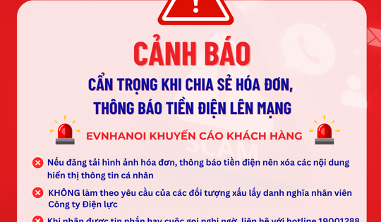 Nguy cơ lừa đảo khi chia sẻ hóa đơn tiền điện lên mạng xã hội