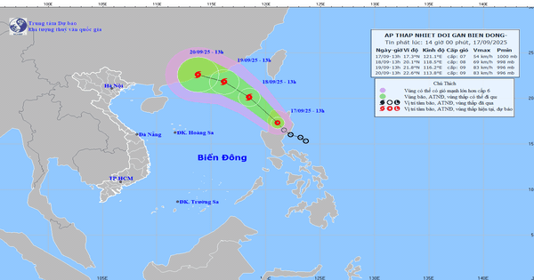 Áp thấp nhiệt đới mạnh lên thành bão trong tối và đêm nay