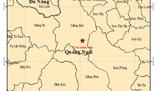 Lại xảy ra 2 trận động đất liên tiếp ở Quảng Ngãi
