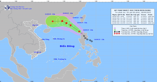 Áp thấp nhiệt đới đã vào Biển Đông và đang mạnh lên