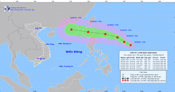 Bão Ragasa rất mạnh, có thể đạt cấp siêu bão sắp đi vào Biển Đông