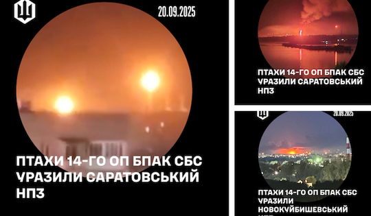 UAV Ukraine tấn công trung tâm xuất khẩu dầu của Nga: Một loạt cơ sở bốc cháy