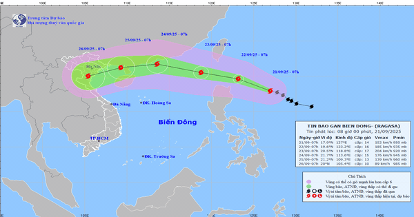 Bão Ragasa khi vào Biển Đông sẽ mạnh cấp 17, đạt cấp siêu bão