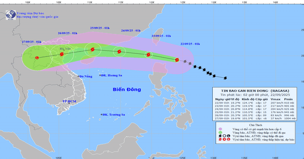 Siêu bão Ragasa quần thảo trên Biển Đông, giật cấp 17 trong 3 ngày liên tiếp