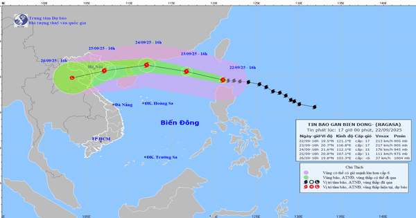 Bão Ragasa mạnh hơn Yagi, diễn biến rất phức tạp