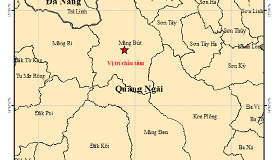 Động đất 3.3 độ ở Quảng Ngãi vào sáng nay