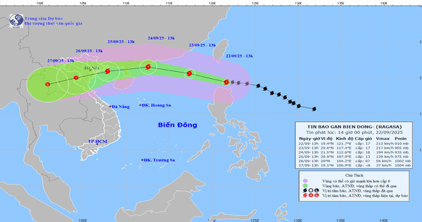 Chiều tối nay cuồng phong Ragasa vào Biển Đông, trở thành cơn bão mạnh nhất từ đầu năm 2025