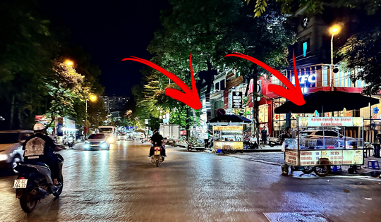 300m đường, 30 ô tô đỗ sau biển cấm, hàng chục quán lấn chiếm vỉa ở phường Hoàng Liệt