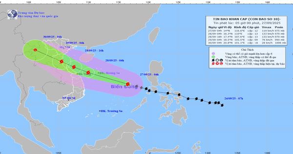 Bão số 10 vào Biển Đông, có thể gây ra đa thiên tai cho nước ta