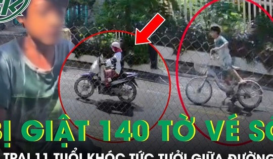 Bé trai 11 tuổi òa khóc tức tưởi vì bị người phụ nữ dụ ‘cho xe đạp điện’ rồi giật 140 tờ vé số, bỏ đi