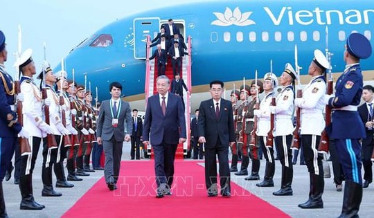 Tổng Bí thư Tô Lâm bắt đầu thăm cấp Nhà nước tới Triều Tiên